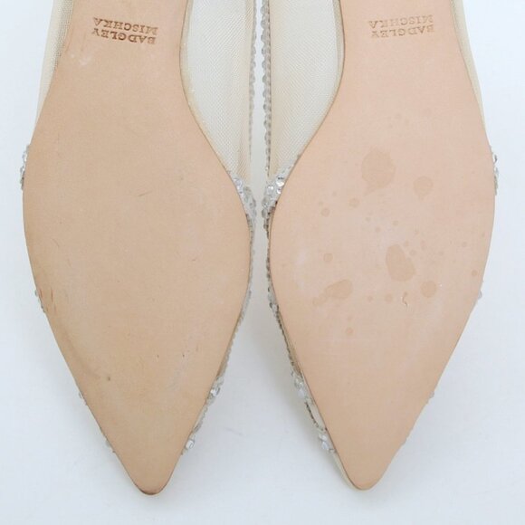 NIB Badgley Mischka Gigi Crystal Embellished Pointed Toe Flats - Picture 10 of 15